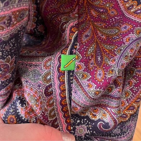 VTG SKETCHBOOK | Women's Button Down Paisley Blouse Purple 1X - Picture 3 of 8